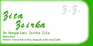 zita zsirka business card